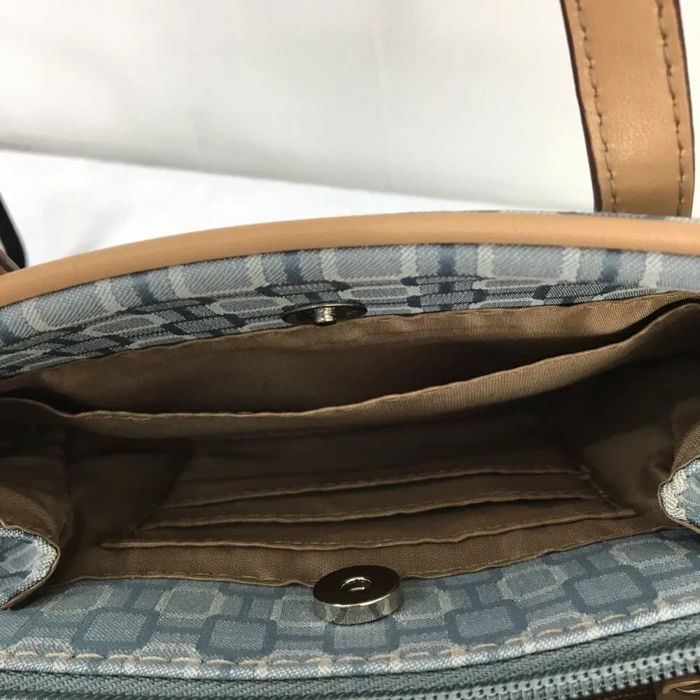 Nine West Retro Geometric Fabric Mini Satchel Wallet Bag GREAT Condition